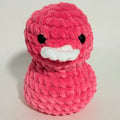 Handgehäkeltes Kuschelentchen „Bubble Pink“ – Amigurumi Plüschtier aus Chenillegarn