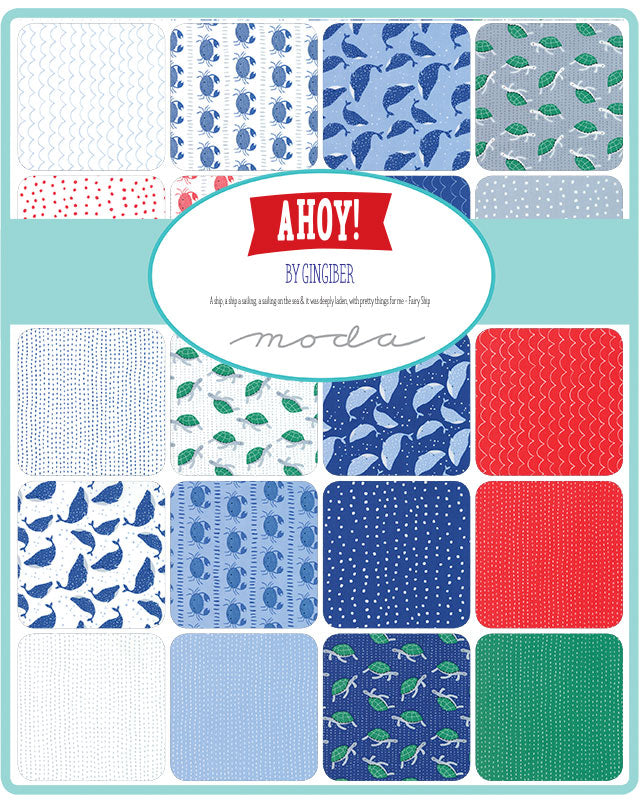 „Ahoy!“ Stoffzuschnitt – 22 x 9 Inch (ca. 56 x 23 cm)