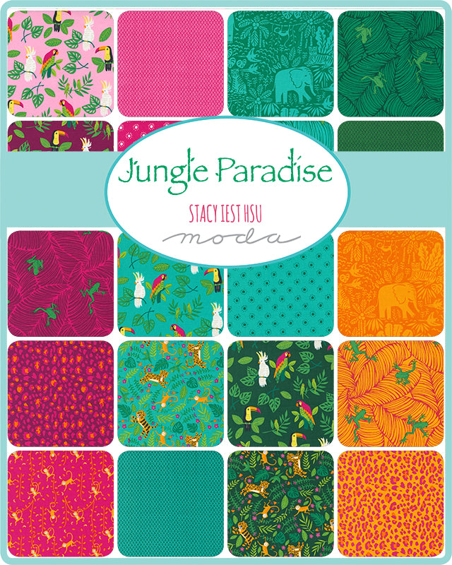 „Jungle Paradise“ Stoffzuschnitt – 2,5 x 44 Inch (ca. 6,3 x 110 cm)