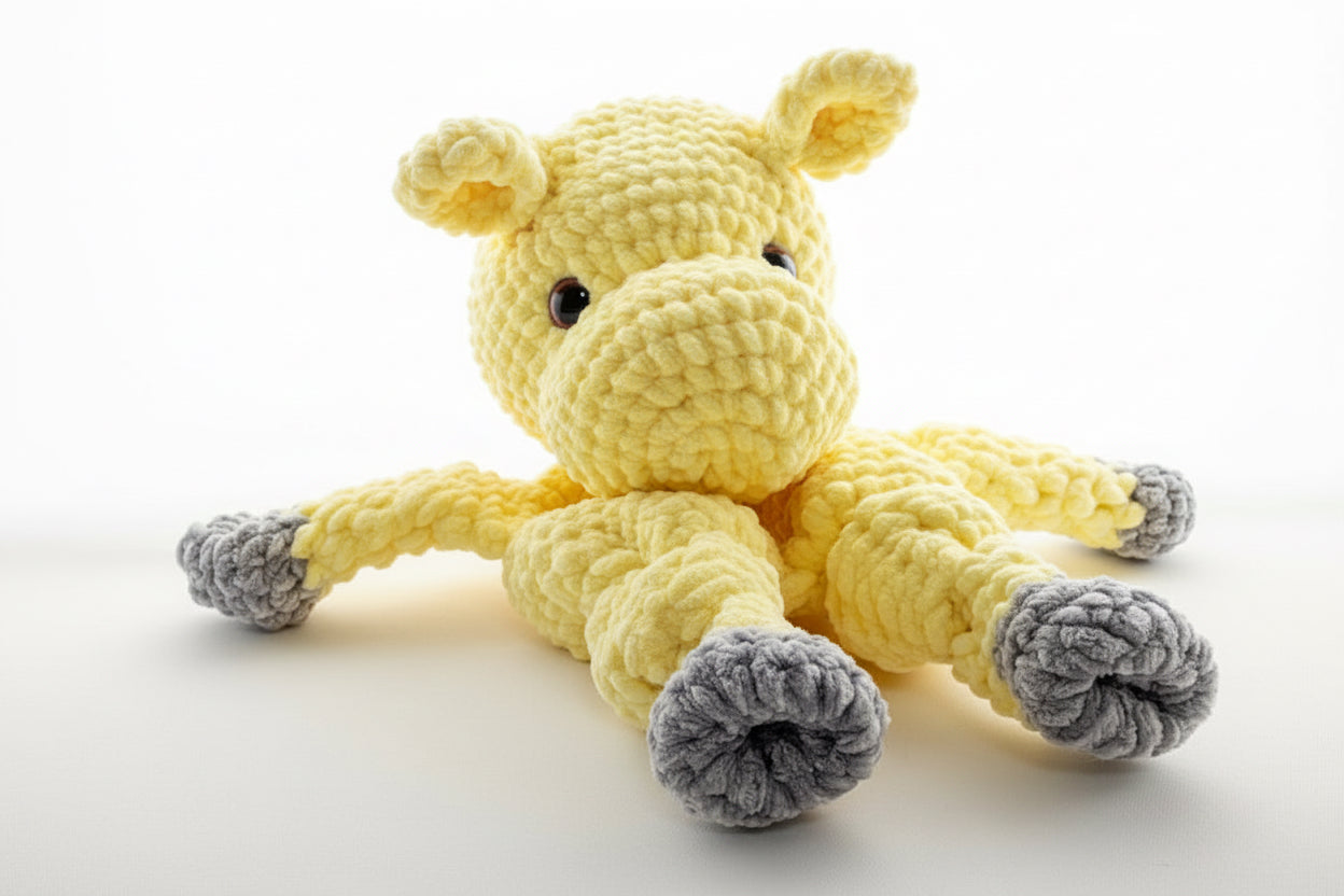 Gehäkeltes Nilpferd – handgemachtes Kuscheltier für Babys & Kinder
