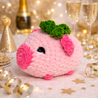 Glücksschwein Plüsch – Handgemachtes Kuscheltier mit Kleeblatt | Geschenkidee