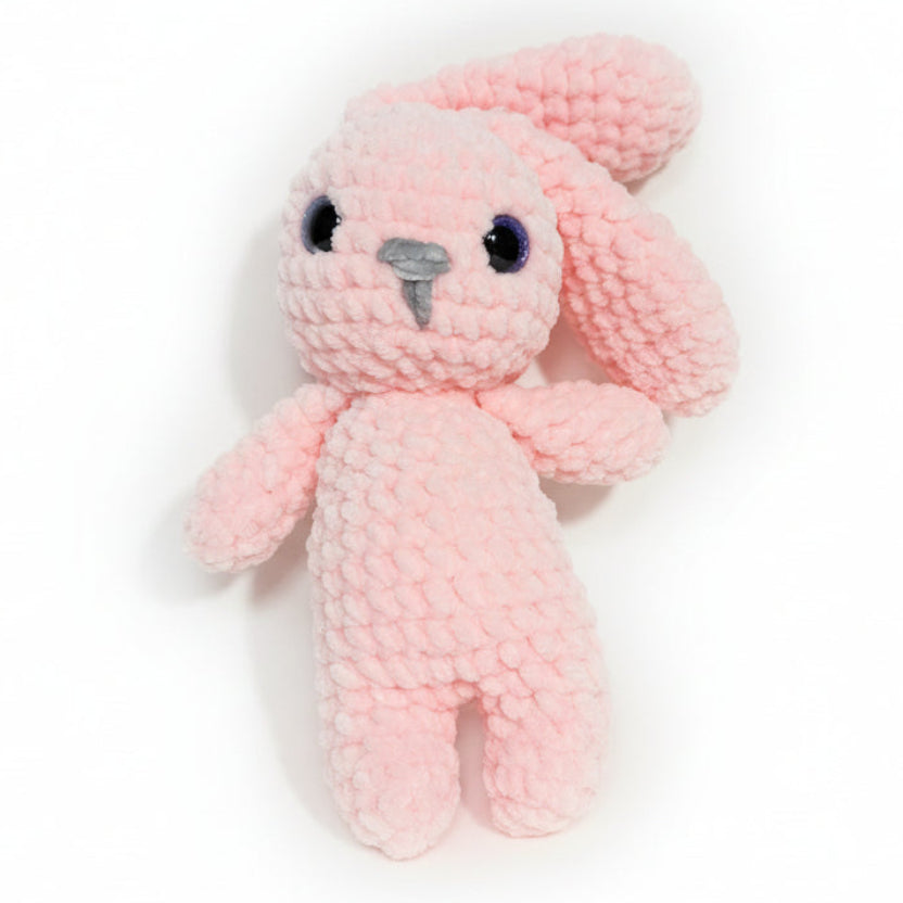 🐰Handgemachter Kuschelhase rosa – weiches Plüschtier aus Chenillegarn