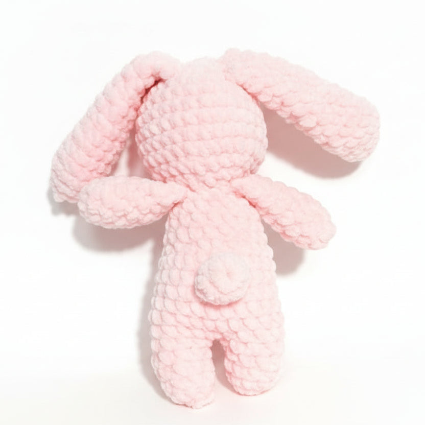 🐰Handgemachter Kuschelhase rosa – weiches Plüschtier aus Chenillegarn