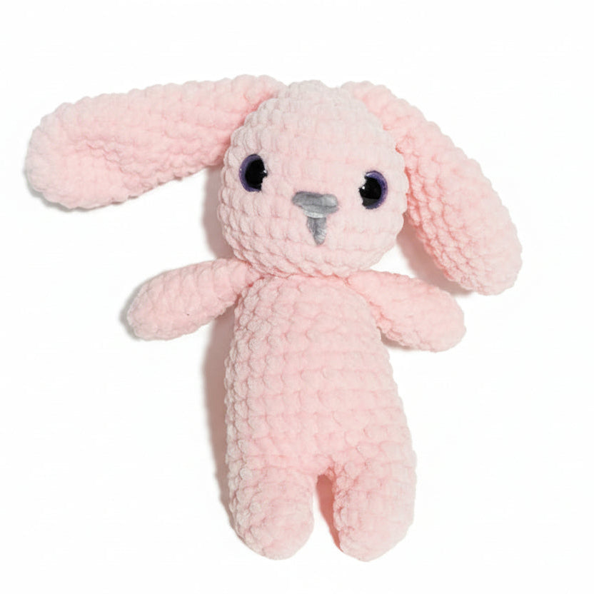 🐰Handgemachter Kuschelhase rosa – weiches Plüschtier aus Chenillegarn