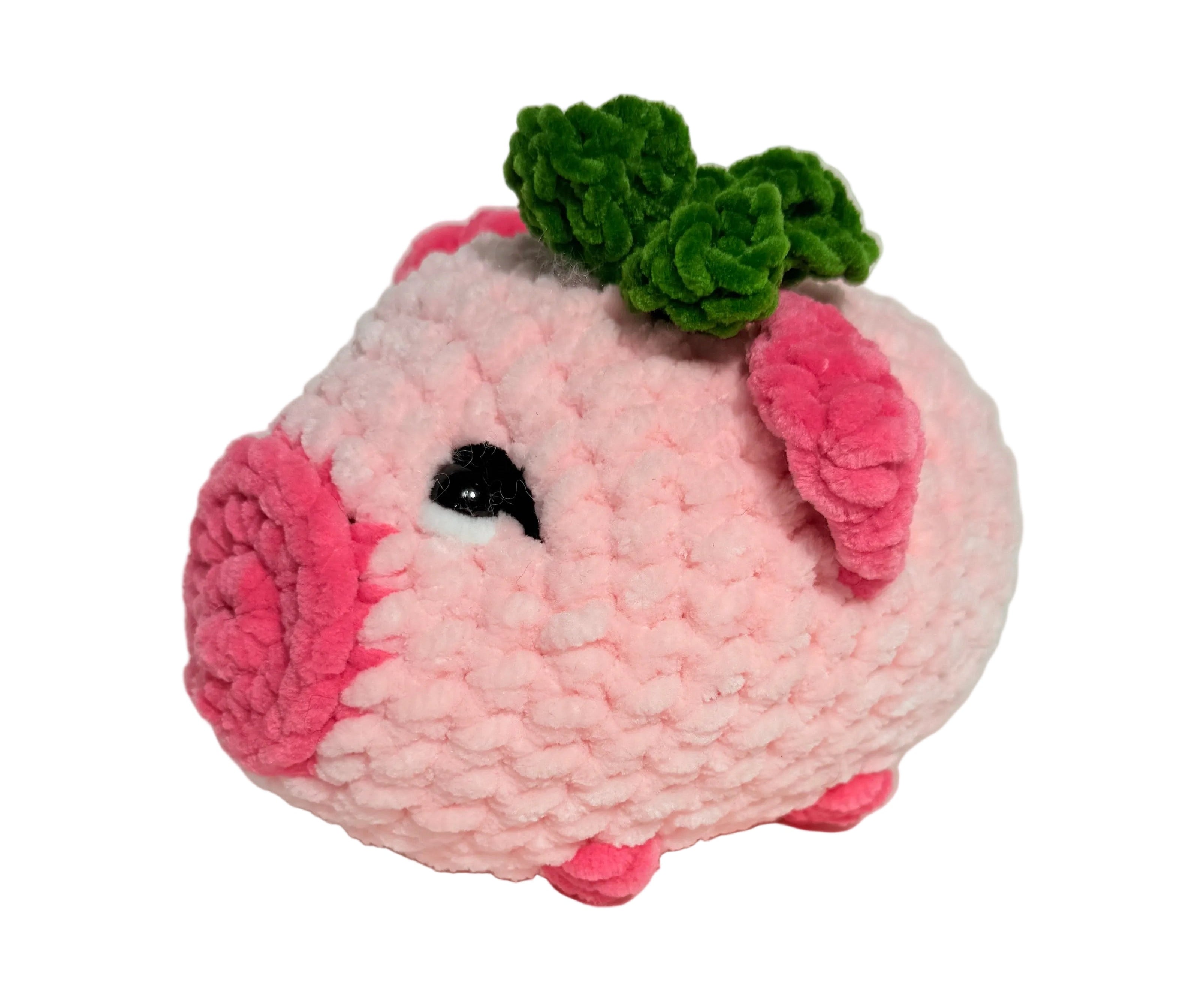 Glücksschwein Plüsch – Handgemachtes Kuscheltier mit Kleeblatt | Geschenkidee