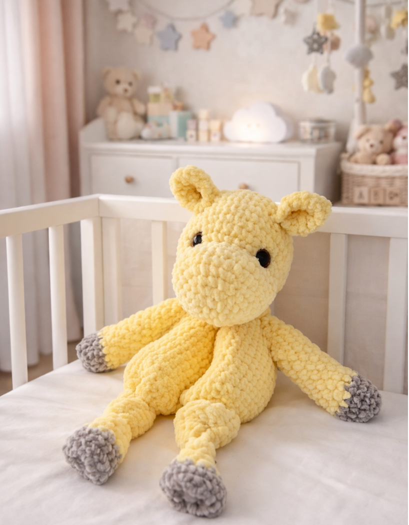 Gehäkeltes Nilpferd – handgemachtes Kuscheltier für Babys & Kinder